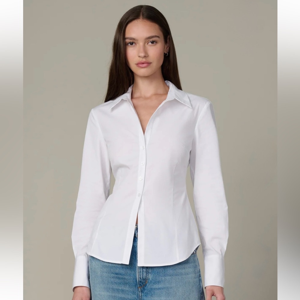 JOE’S THE CORA SLIM FIT SHIRT Classic White Button-Down Shirt for Women Size XS